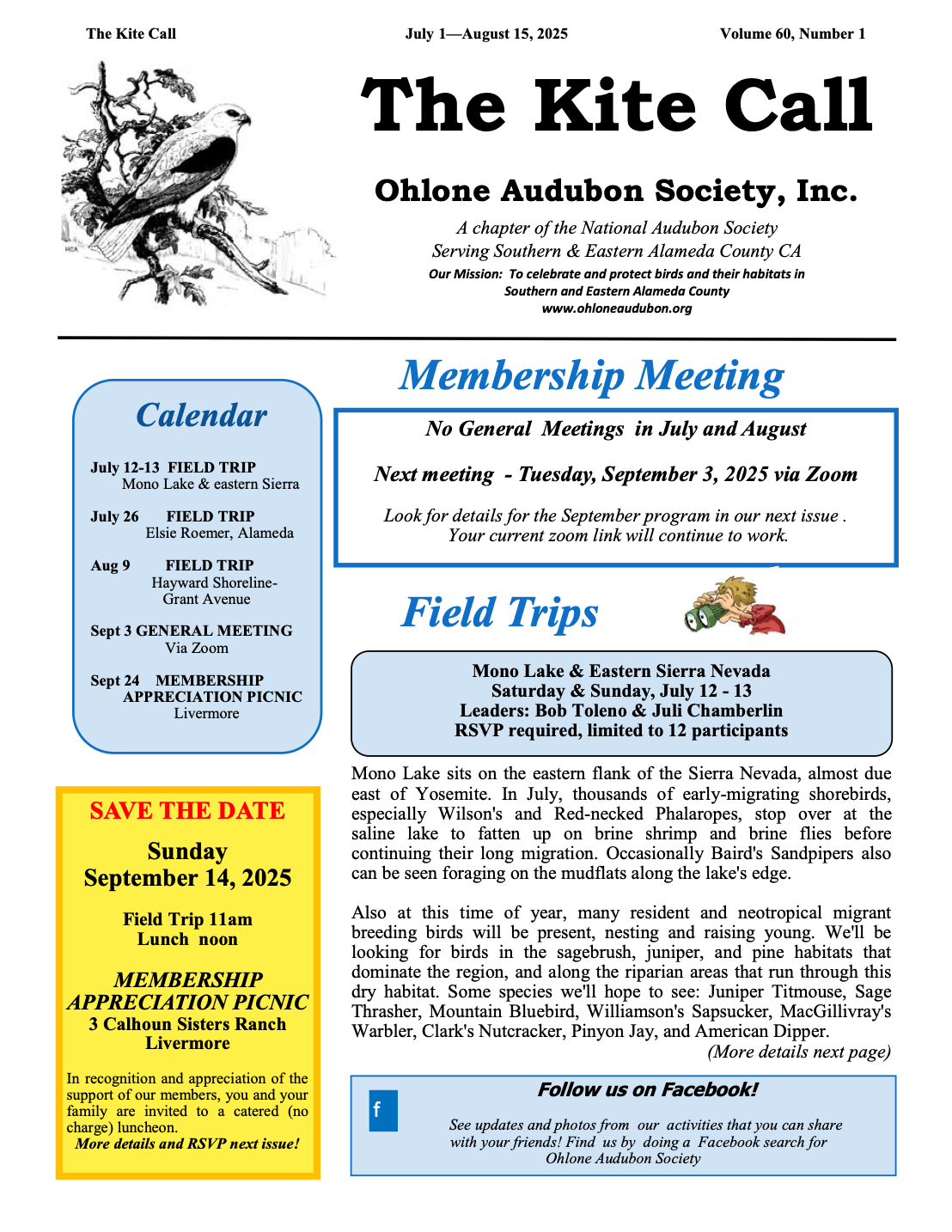 Kite Call Cover July-August 2025