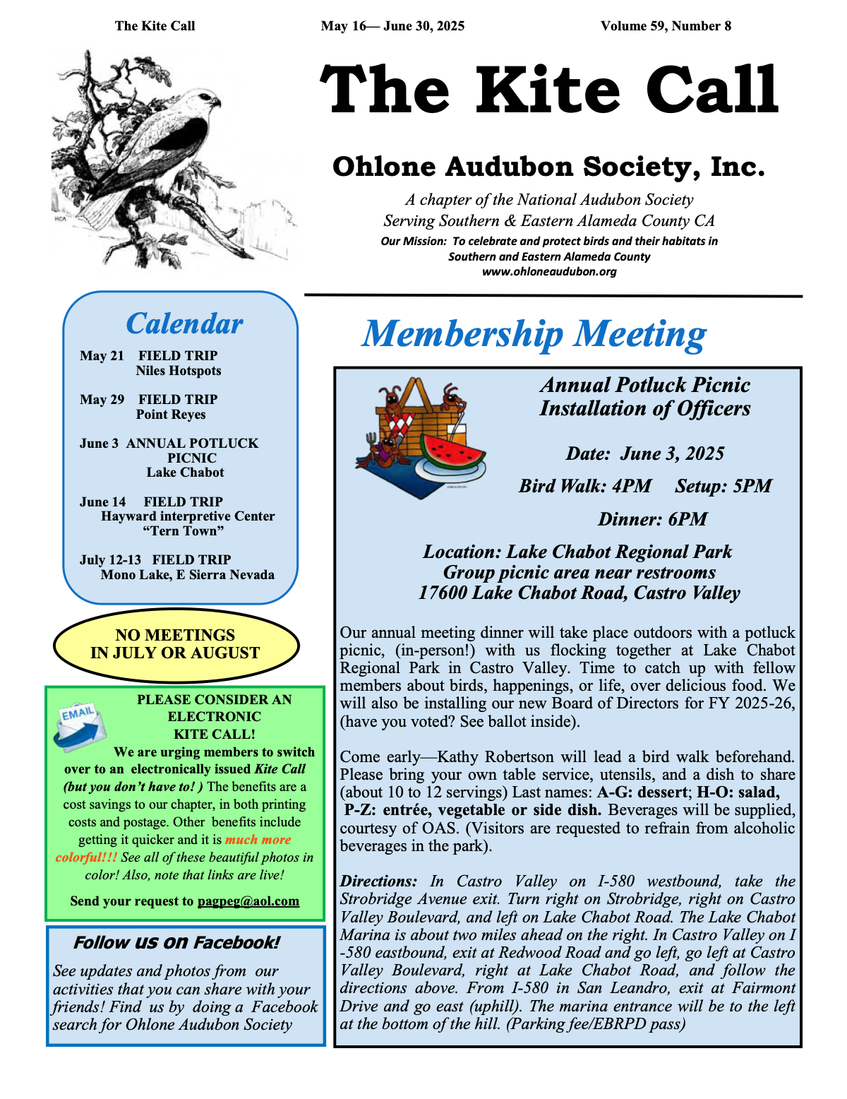 Kite Call cover May June 2025